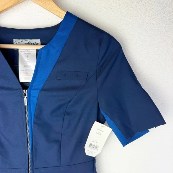 Alaska Airlines Uniform Dress Women’s Petite 2 XS Navy Blue NWT - Picture 3 of 12